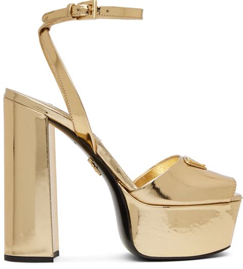 prada gold heel|prada heels platform.